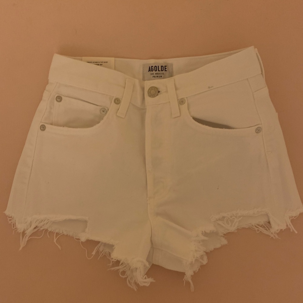 White denim shorts